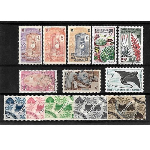 Cote Française Des Somalie - Lot De 13 Timbres Oblitérés - Très Bon Etat - Photo Contractuelle