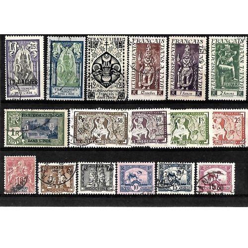 Colonies Inde Et Indochine - Lot De 17 Timbres Oblitérés - Très Bon Etat - Photo Contractuelle