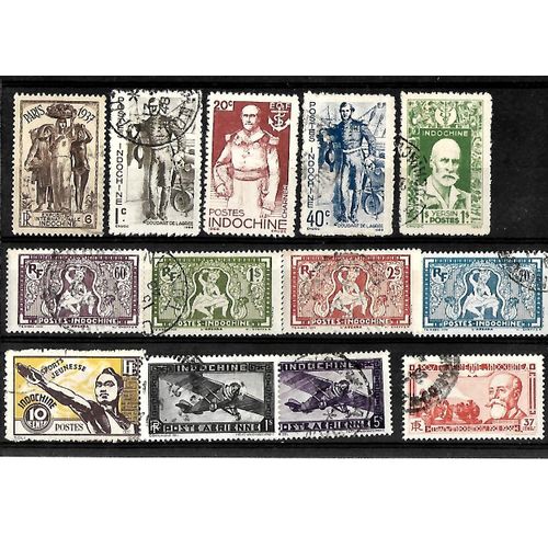 Colonie Indochine - Lot De 13 Timbres Oblitérés - Très Bon Etat - Photo Contractuelle