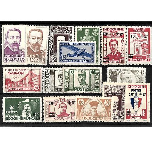 Colonie-Indochine-Lot De 16 Timbres Neufs Et Avec Traces De Charnières