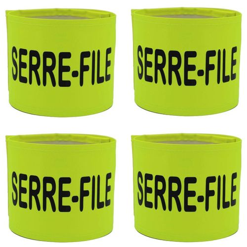 Lot 4 Brassards De Sécurité Haute Visiblité - Serre-File - Jaune Fluo