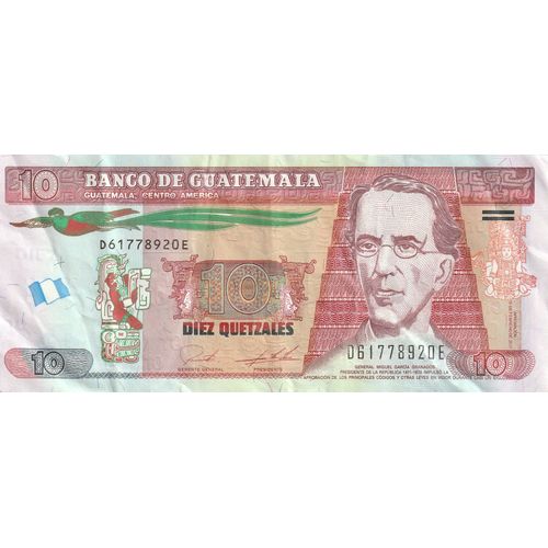 Billet De 10 Quetzals, Guatémala, Année 2017
