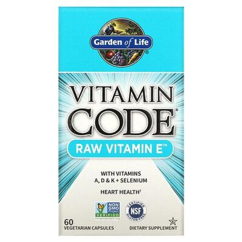 Garden Of Life Vitamin Code, Vitamine E Brute, 60 Capsules Végétariennes 