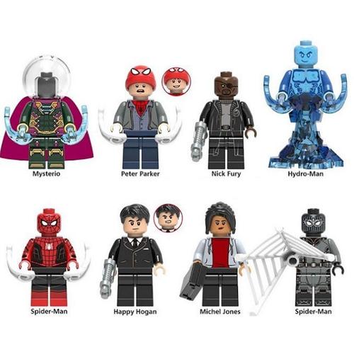 8 Figures Construction Mysterio, Peter Parker, Nick Fury, Hydro-Man, Spider-Man Spiderman, Happy Hogan, Michele Jones