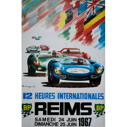 Affiche 12 Heures Internationales Reims 1967