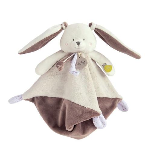 Doudou Lapin Blanc Gris Marron Les Layettes Baby Nat' Peluche Jouet Naissance Bebe Lapinou Feuilles Bras Babynat Doudous Calins