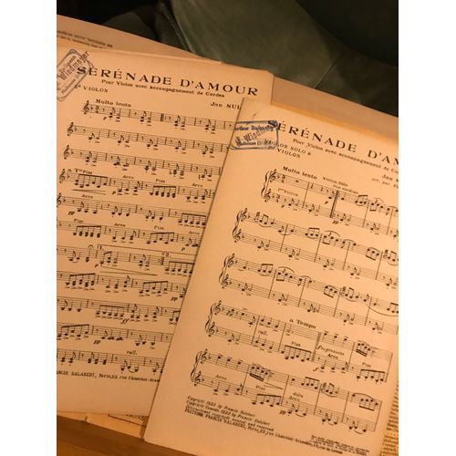 Jan Sulima Sérénade D'amour Violon Solo Cordes Partition Mat. Éd. Salabert