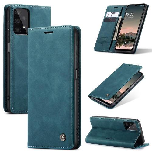 Flip Étui Pour Samsung Galaxy A32 5g Livre Flip Folio Fermeture Magnétique Antichoc Portefeuille En Cuir Pu Vintage Étui Avec Fente Pour Carte, - Bleu