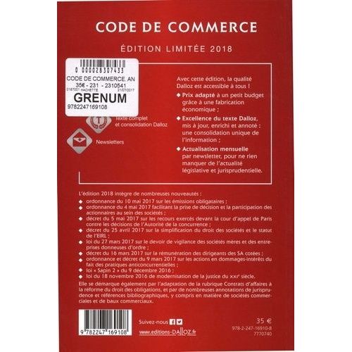 Code De Commerce 2018