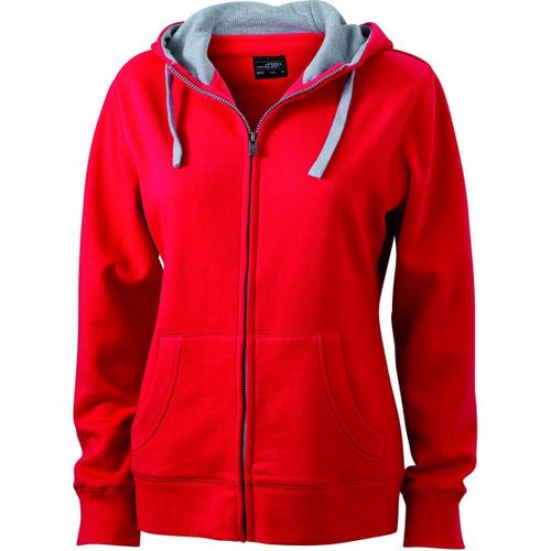 Sweat Zipp? ? Capuche Femme - Jn962 - Rouge