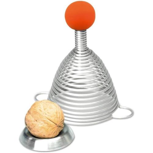 Orange, Argenté. Take2 Design Naomi Boule en Silicone Jaune Casse-Noix, Acier Inoxydable Silicone, Orange, argenté, Ø 65 mm, H 100 mm