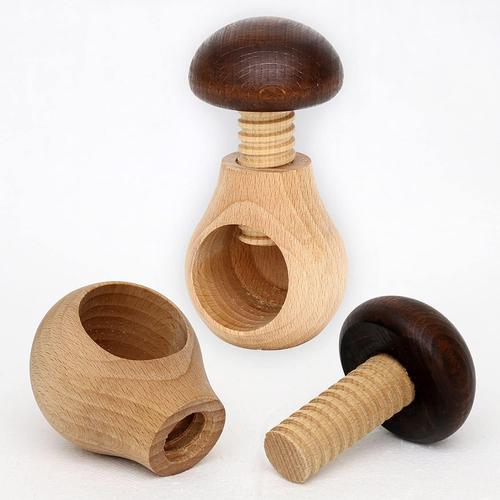 Marron Generic Casse-noix PNL en bois pour enfants - Casse-noix champignon - 1 casse-noix en bois à visser - Casse-champignon naturel à visser - Parfait comme décoration de Paques - Casse-noix en bois