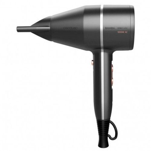 Cecotec Sèche Cheveux Ionique Bamba Ionicare 5500 Powerstyle. Compact Avec Diffuseur. Grand Débit D'air, Technologie Ionique Réelle, Système Perfect Colour Et Accesoires Professionels (Gris)