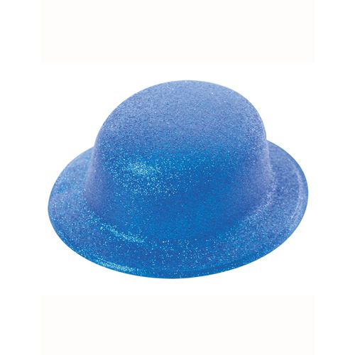 Chapeau Melon Pailletté Bleu Adulte - 149517 - Taille Unique - Port 0¿