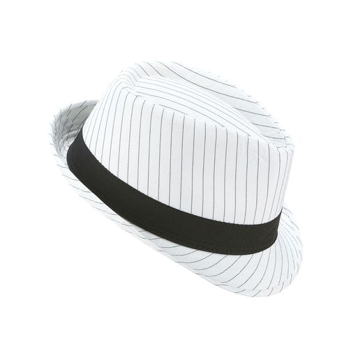 Chapeau Borsalino Blanc À Rayures Noires