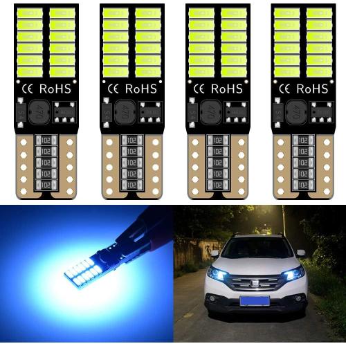 Bleu Glace Lot De 2 Ampoules Led , Blanc, 800 Lumens 5 W, Sans Erreurs, 4014 24 Smd, Pour L'avant De La Voiture, La Portière, La Plaque D'immatriculation - T10 W5w 2825 168