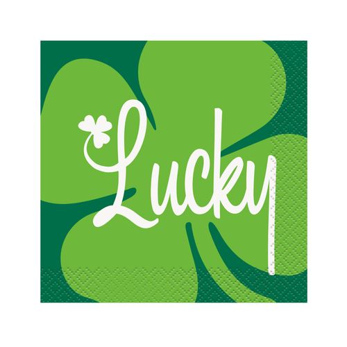 16 Petites Serviettes Lucky St Patrick 25 X 25 Cm