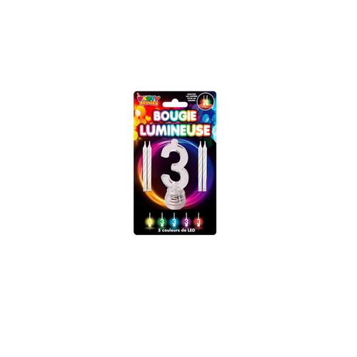 Bougies Lumineuses Led Chiffre 3