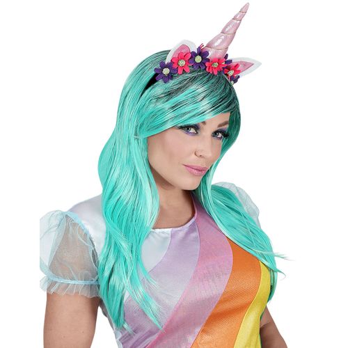 Perruque Et Serre-Tête Licorne Enchantée Adulte