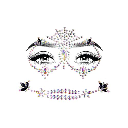 Bijoux Pour Visage Adhésifs Multicolores
