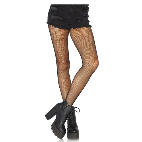 Collants Résilles Noirs Rivets Métalliques Femme