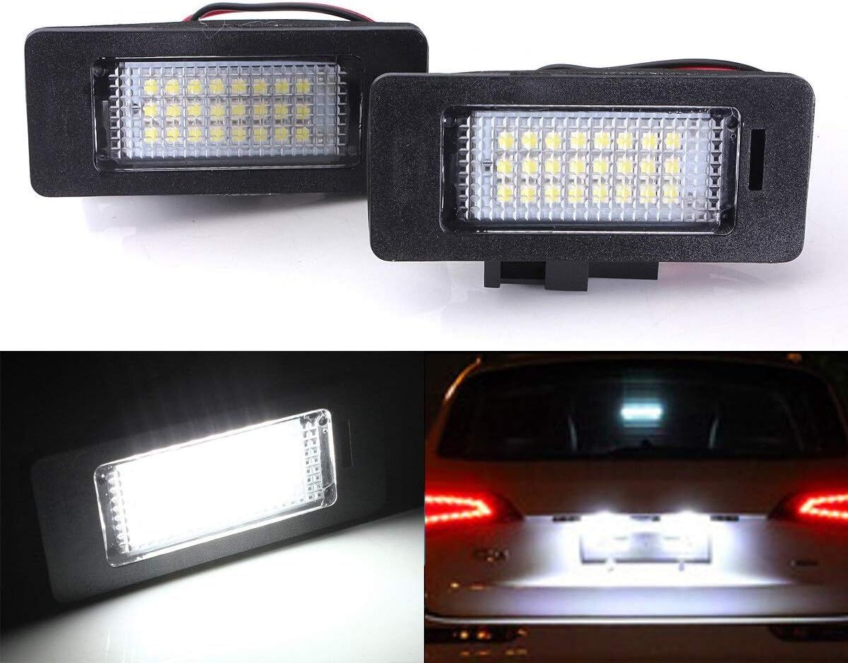 Noir Xingyue Aile 2pcs Free Error Led Voiture Nombre De Plaques D'immatriculation Lumières For A-U-D-I A4 B8 A5 S5 Q5 Tt S4 A1 A6 S6 A7 S7 V-W Golf Mk6 Jetta Passat Touran (Couleur : Noir)