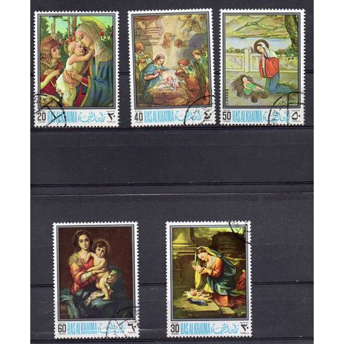 Ras Al Khaïma- Lot De 5 Timbres Oblitérés- Tableaux