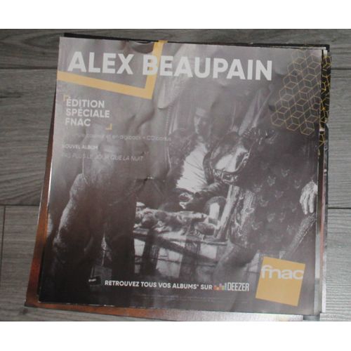 Plv 30x30cm Souple Glacée 2019 Alex Beaupain Pas Plus Le Jour Que La Nuit / Magasins Fnac