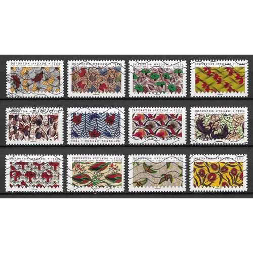 Série Complète De Timbres Oblitérés De France "2019". "Tissus Motifs Nature D'inspiration Africaine"