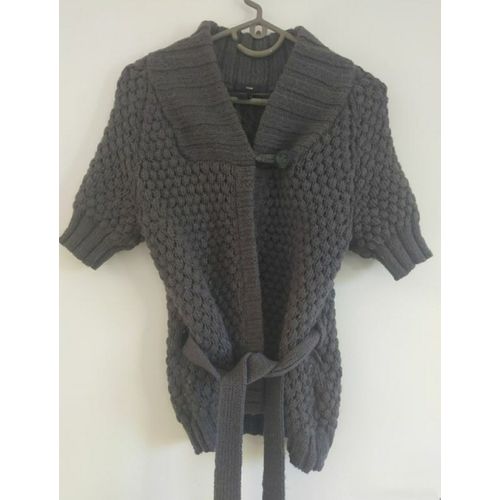 Gilet Gris Ceinturé Manches Courtes Xs/S