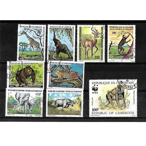 Afrique-Cameroun-Lot De 9 Timbres Oblitérés-Très Bon Etat-Photo Contractuelle