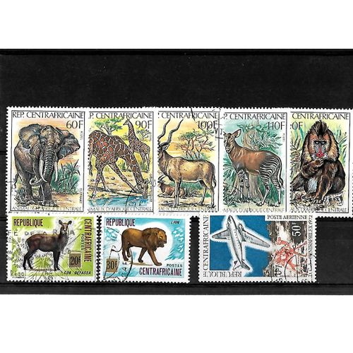 Afrique-Centrafrique-Lot De 8 Timbres Oblitérés-Très Bon Etat-Photo Contractuelle