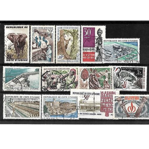 Afrique-Cote D'ivoire-Lot De 13 Timbres Oblitérés-Très Bon Etat-Photo Contractuelle