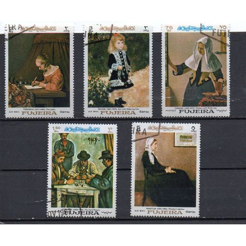 Fujeira- Lot De 5 Timbres Oblitérés- Tableaux