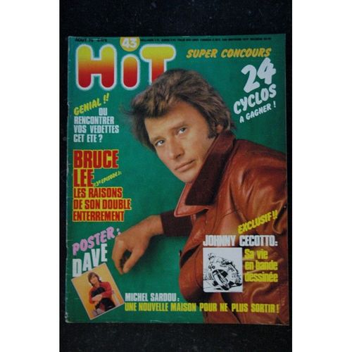 Hit Magazine 43 Bruce Lee Dave Sardou Johnny Cecotto 1975 08
