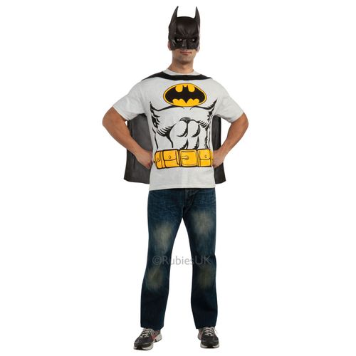 T-Shirt Et Masque Batman Adulte - Taille: Medium
