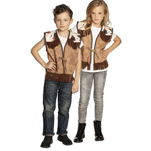 Veste Western Marron Clair Enfant - Taille: 7-9 Ans (122-134 Cm)