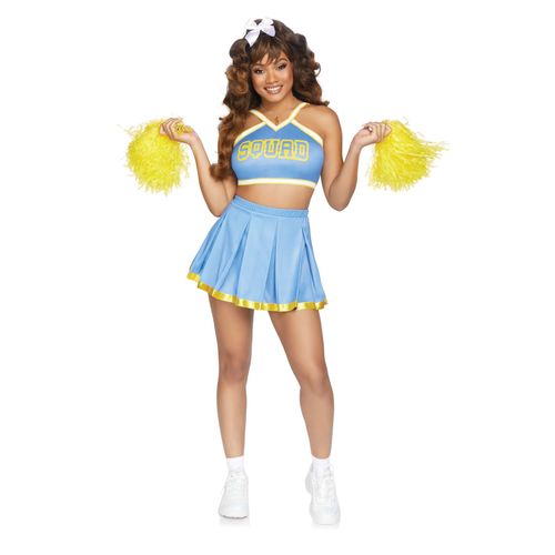 D?Guisement Luxe Pompom Girl Bleu Ciel Femme - Taille: M (40-42)