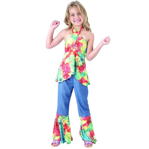 Déguisement Hippie Fille - Taille: M 7-9 Ans (120-130 Cm)