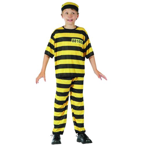 Déguisement Prisonnier Jaune Garçon - Taille: M 7-9 Ans (120-130 Cm)