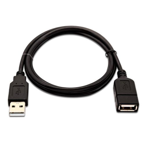 CABLE USB A M-F NOIR 1M 100 CUIVRE