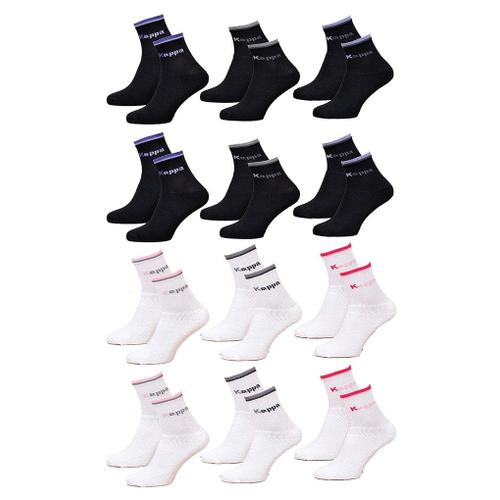 Chaussettes Femme Kappa Modèle Tennis -Assortiment Modèles Photos Selon Arrivages- Pack De 12 Paires Tennis Assorties