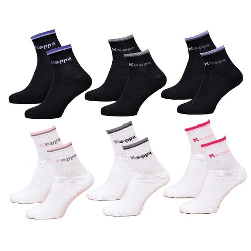 Chaussettes Femme Kappa Modèle Tennis -Assortiment Modèles Photos Selon Arrivages- Pack De 6 Paires Tennis Assorties