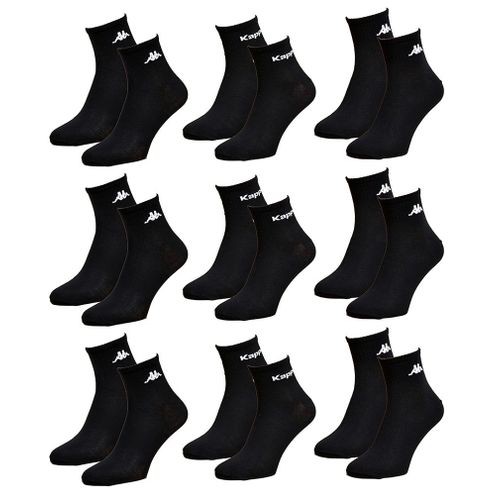 Chaussettes Femme Kappa Quarter Pack De 9 Paires Noires