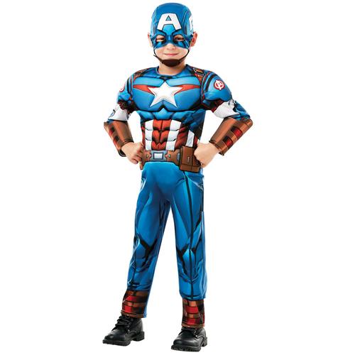 Déguisement Luxe Captain America Série Animée Garçon - Taille: 9 À 10 Ans (140 Cm)
