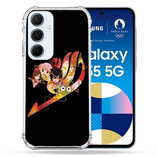 Coque Renforcé Pour Samsung Galaxy A55 5g Manga Fairy Tail Logo Noir