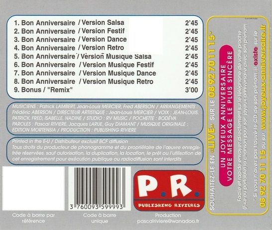 Bon Anniversaire Jean Pierre Cd Rakuten