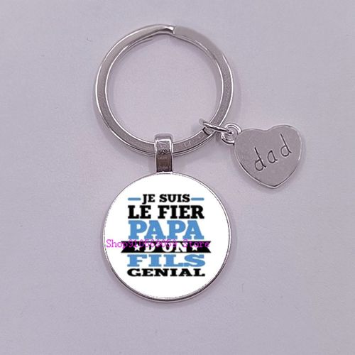Porte-Clés «I Love Dad», Pendentif Super Héros, En Verre, Meilleur Cadeau Pour La Fête Des Pères