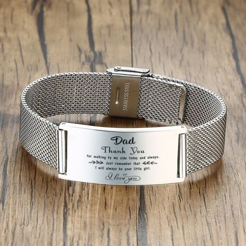 Vnox ¿ Bracelets À Mon Papa 20mm, Bracelet Personnalisé En Acier Inoxydable Noir Avec Bracelet De Montre Réglable, Cadeau De Fête Des Pères
