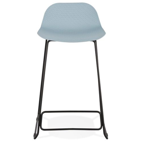Tabouret Snack Mi-Hauteur 'babylos Mini' Bleu Avec Pieds En Métal Noir